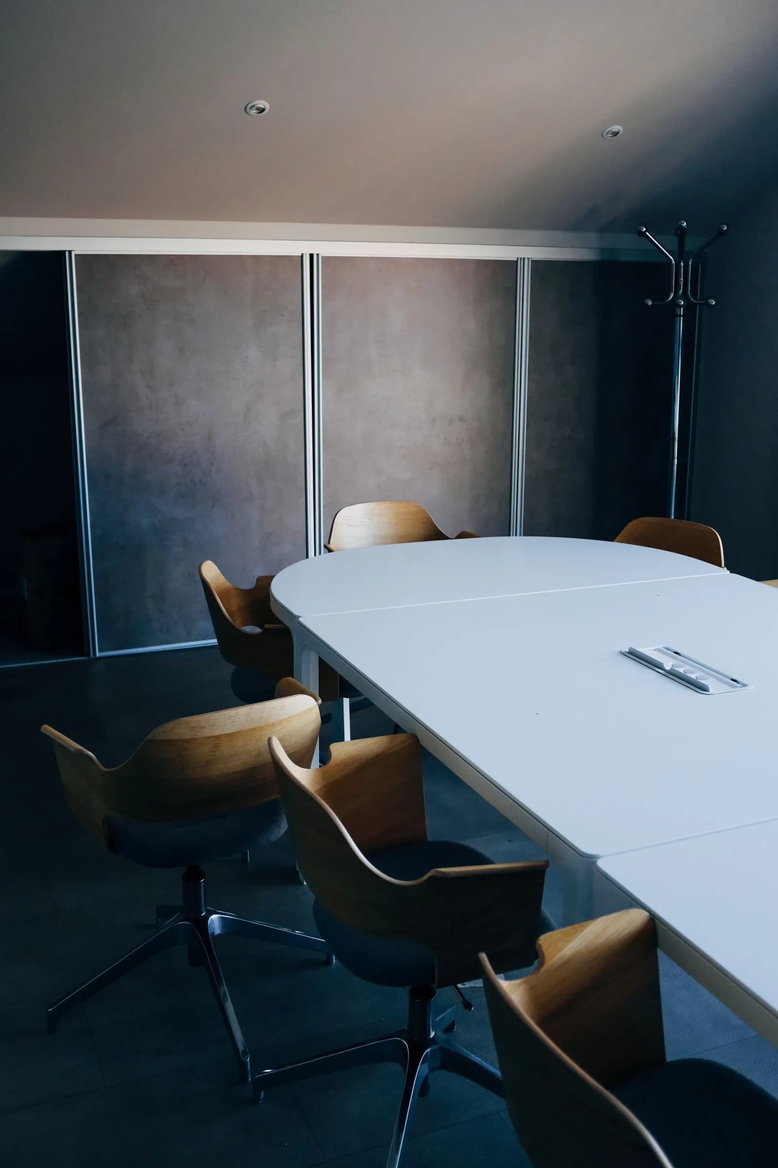 Illustrative stock photograph: empty meeting room