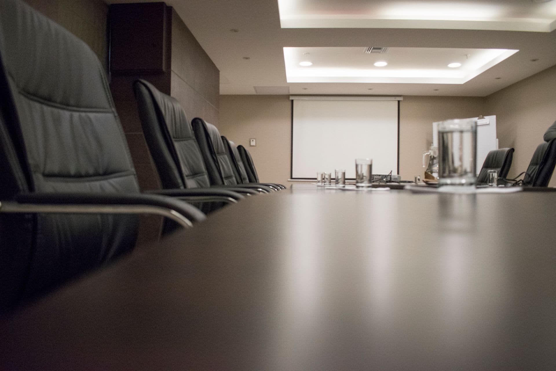 Illustrative stock photograph: empty meeting room